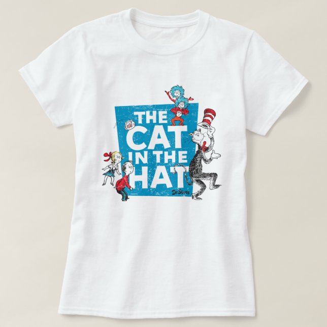 Dr. Seuss | The Cat in the Hat Logo - Characters T-Shirt (Design Front)