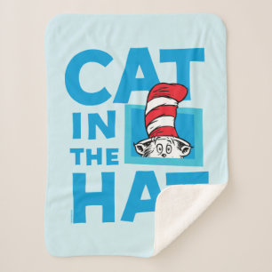 Dr. Seuss   The Cat in the Hat Logo Sherpa Blanket