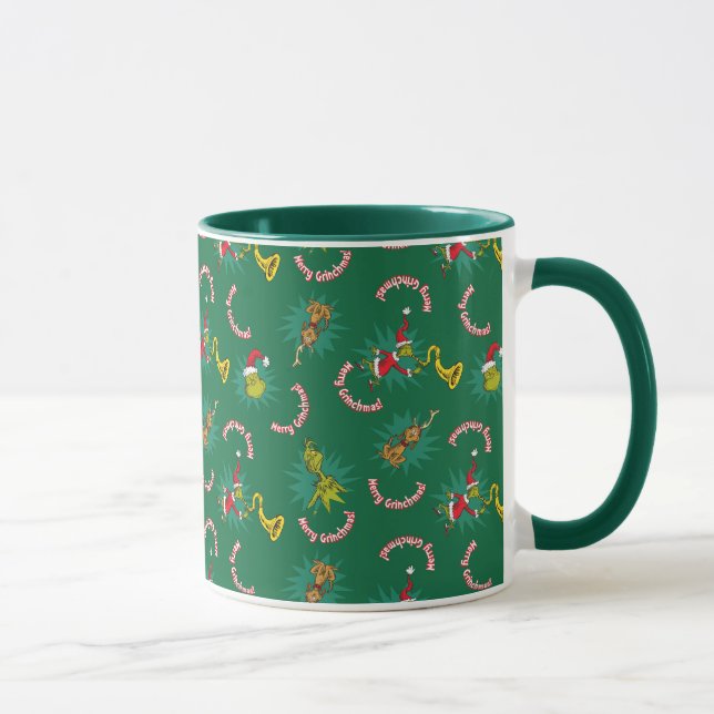 Dr Seuss | The Grinch | Merry Grinchmas Pattern Mug (Right)