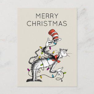 Dr. Seuss   The Grinch   Mischievous Cat in the Ha Holiday Postcard