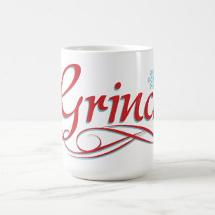 Dr. Seuss   The Grinch - Red and Blue Script Coffee Mug