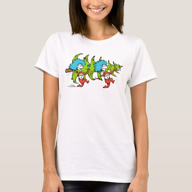 Dr. Seuss | The Grinch | Thing 1 Thing 2 Christmas T-Shirt (Front)