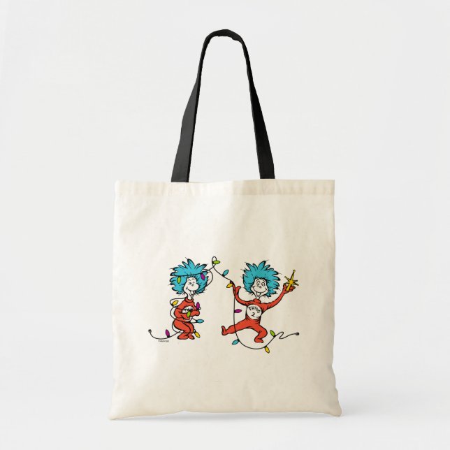 Dr Seuss | The Grinch | Thing 1 & Thing 2 Dancing Tote Bag (Front)