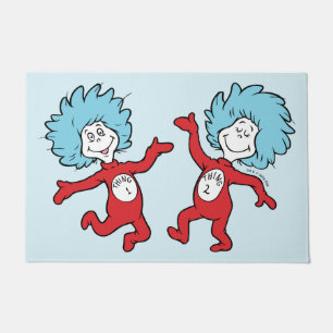 Dr. Seuss Thing 1 and Thing 2 Character Doormat
