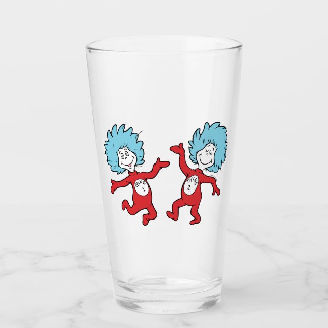 Dr. Seuss Thing 1 and Thing 2 Character Glass (Front)