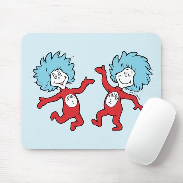 Dr. Seuss Thing 1 and Thing 2 Character Mouse Mat (With Mouse)