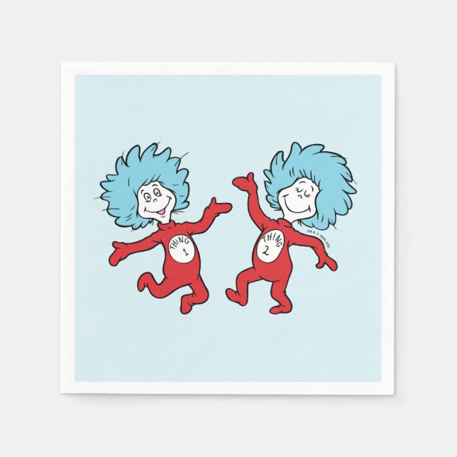 Dr. Seuss Thing 1 and Thing 2 Character Napkin (Front)