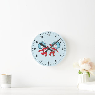 Dr. Seuss Thing 1 and Thing 2 Character Round Clock