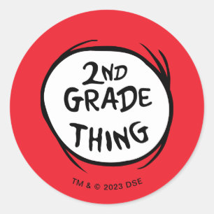 Dr. Seuss   Thing 1 Thing 2 - 2nd Grade Thing Classic Round Sticker