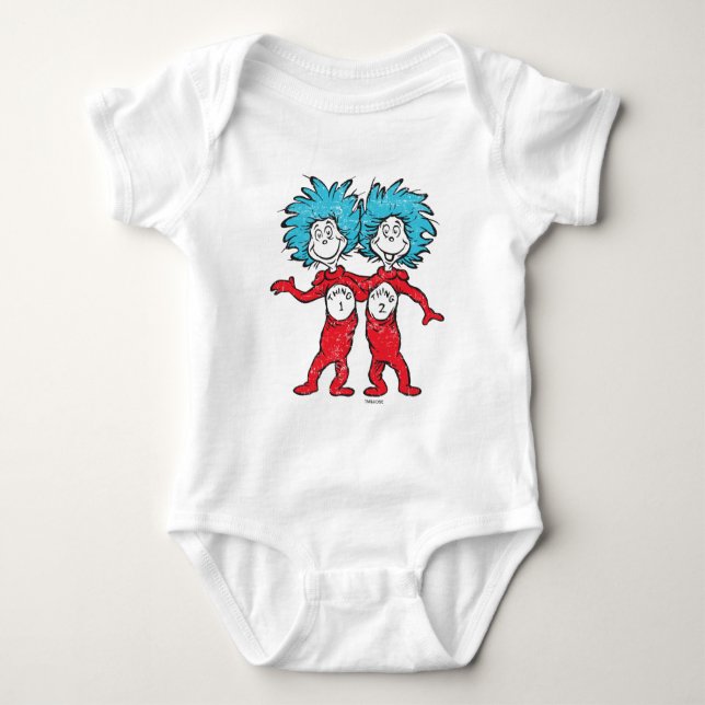 Dr. Seuss | Thing 1, Thing 2 Sitting Baby Bodysuit (Front)