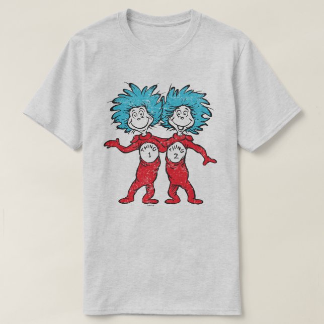 Dr. Seuss | Thing 1, Thing 2 Sitting T-Shirt (Design Front)