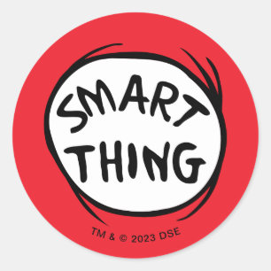 Dr. Seuss   Thing 1 Thing 2 - Smart Thing Classic Round Sticker