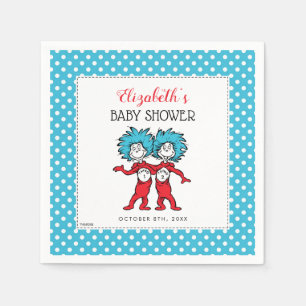 Dr. Seuss Thing 1 Thing 2   Twins Baby Shower Napkin