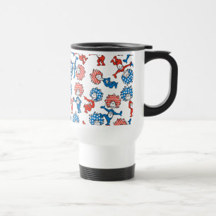 Dr. Seuss   Thing 1 Thing 2 US Flag Pattern Travel Mug