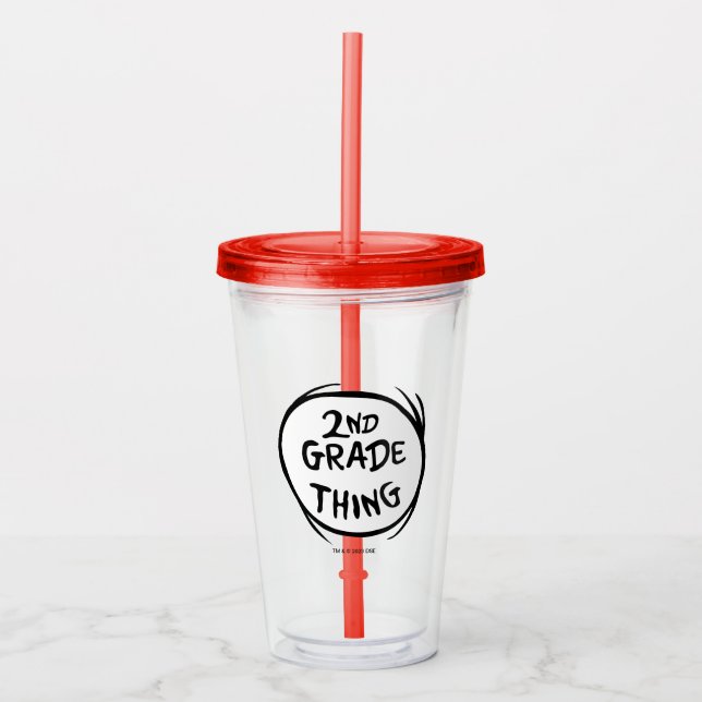Dr. Seuss | Thing One Thing Two - 2nd Grade Thing Acrylic Tumbler (Front)