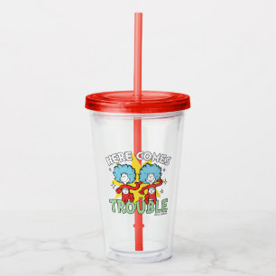 Dr. Seuss Thing One Thing Two Here Comes Trouble Acrylic Tumbler