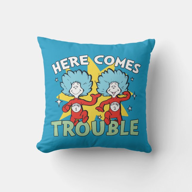 Dr. Seuss | Thing One Thing Two Here Comes Trouble Cushion (Front)