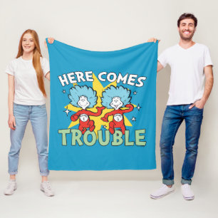 Dr. Seuss   Thing One Thing Two Here Comes Trouble Fleece Blanket