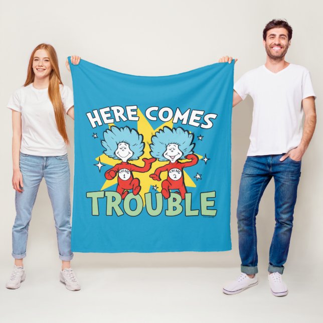 Dr. Seuss | Thing One Thing Two Here Comes Trouble Fleece Blanket (In Situ)