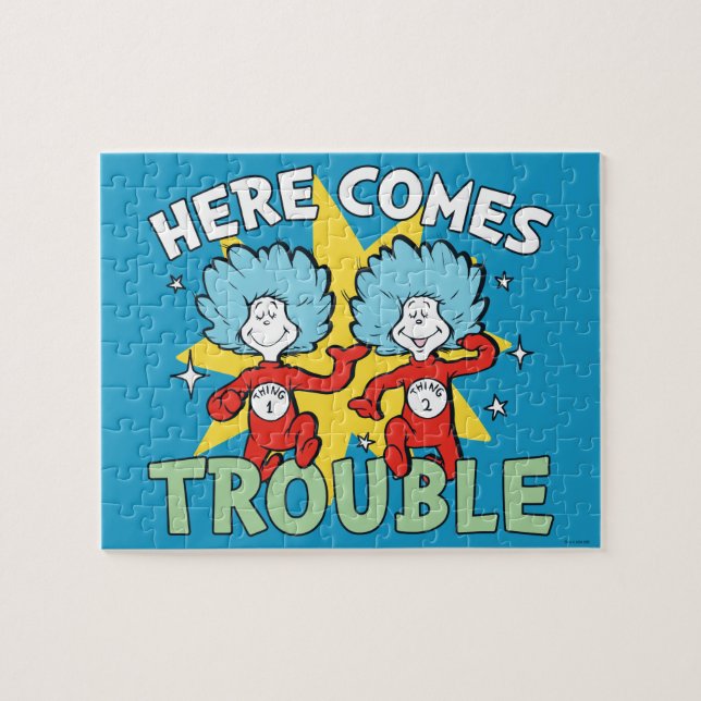 Dr. Seuss | Thing One Thing Two Here Comes Trouble Jigsaw Puzzle (Horizontal)