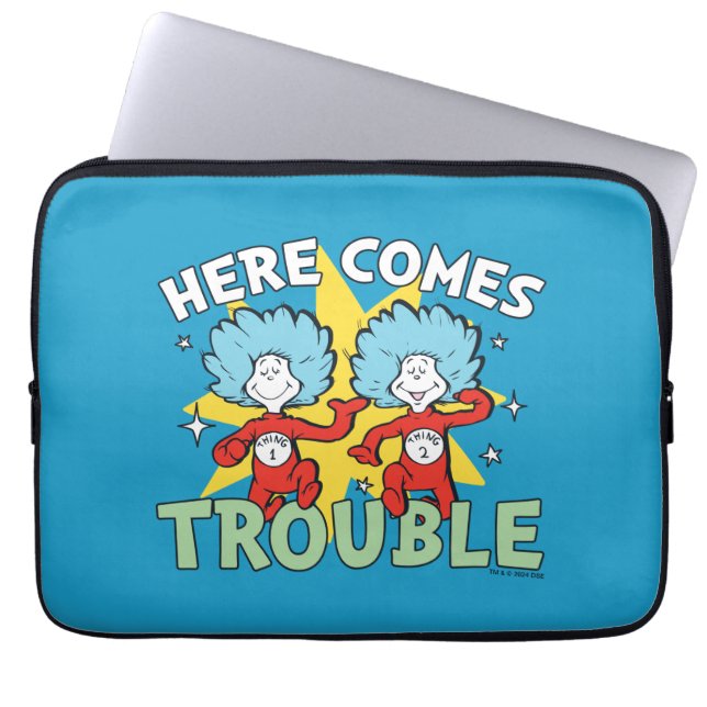 Dr. Seuss | Thing One Thing Two Here Comes Trouble Laptop Sleeve (Front)