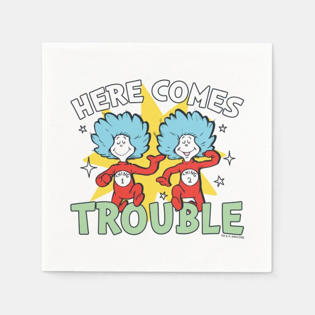Dr. Seuss | Thing One Thing Two Here Comes Trouble Napkin (Front)