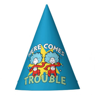 Dr. Seuss   Thing One Thing Two Here Comes Trouble Party Hat