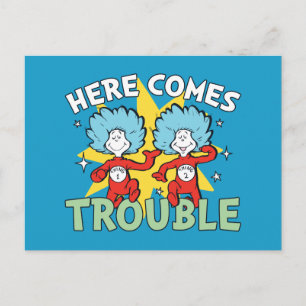 Dr. Seuss   Thing One Thing Two Here Comes Trouble Postcard