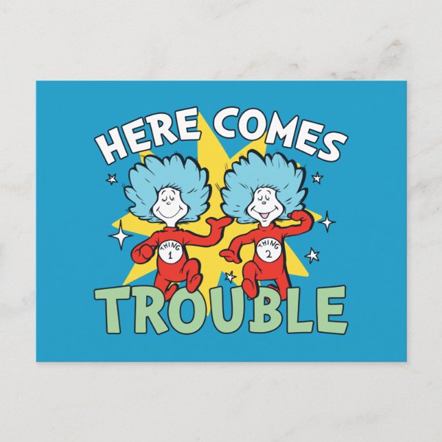 Dr. Seuss | Thing One Thing Two Here Comes Trouble Postcard (Front)
