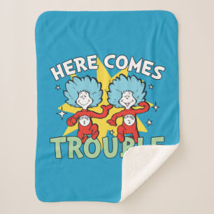 Dr. Seuss   Thing One Thing Two Here Comes Trouble Sherpa Blanket