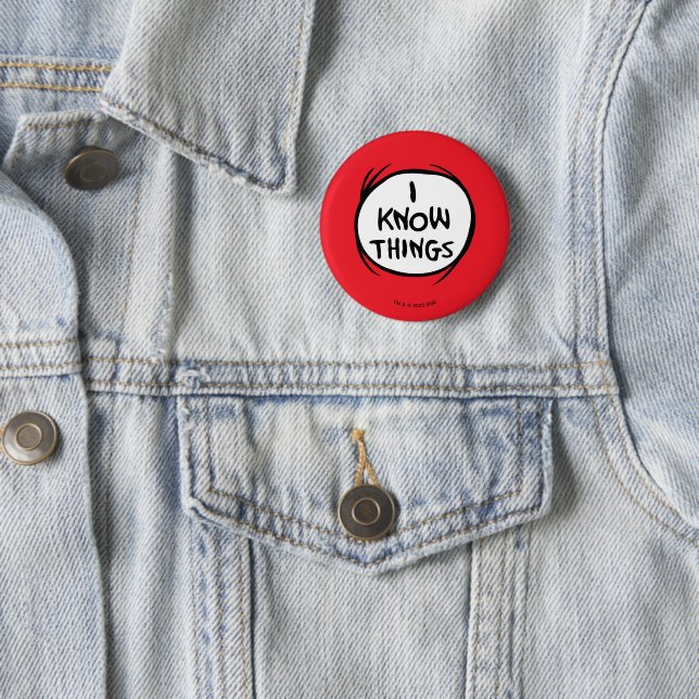 Dr. Seuss | Thing One Thing Two - I Know Things 6 Cm Round Badge (In Situ)