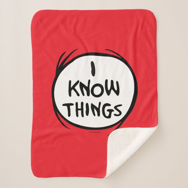 Dr. Seuss | Thing One Thing Two - I Know Things Sherpa Blanket (Front)