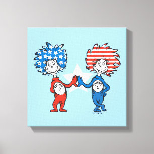 Dr. Seuss   Thing One Thing Two Patriotic Graphic Canvas Print