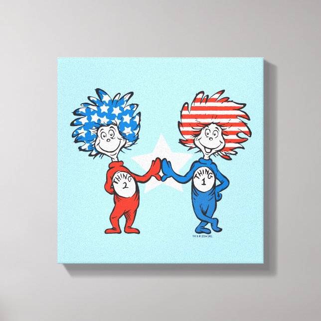 Dr. Seuss | Thing One Thing Two Patriotic Graphic Canvas Print (Front)