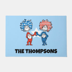 Dr. Seuss   Thing One Thing Two Patriotic Graphic Doormat