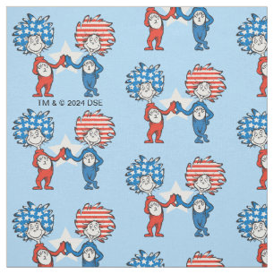 Dr. Seuss   Thing One Thing Two Patriotic Graphic Fabric