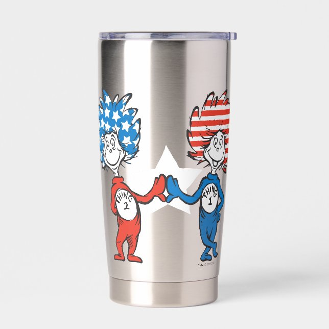 Dr. Seuss | Thing One Thing Two Patriotic Graphic Insulated Tumbler (Left)