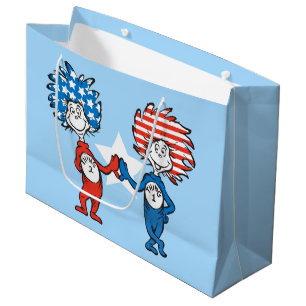 Dr. Seuss Thing One Thing Two Patriotic Graphic Large Gift Bag