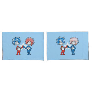 Dr. Seuss Thing One Thing Two Patriotic Graphic Pillowcase