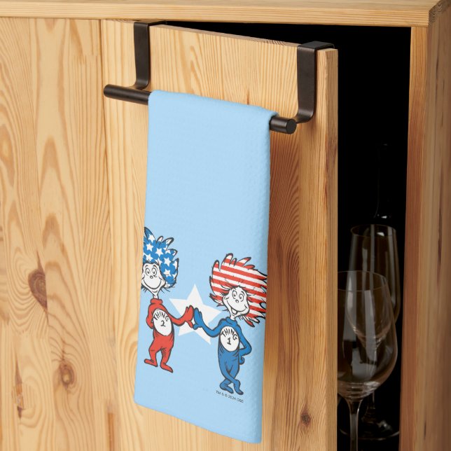 Dr. Seuss | Thing One Thing Two Patriotic Graphic Tea Towel (Thirds Fold)