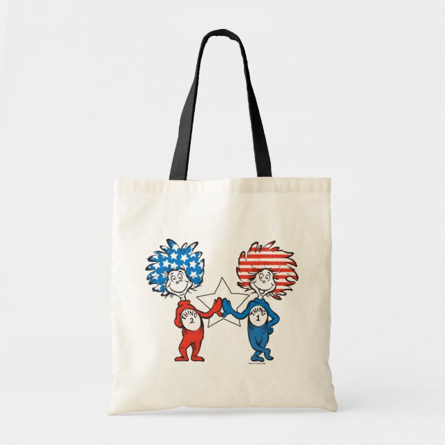 Dr. Seuss | Thing One Thing Two Patriotic Graphic Tote Bag (Front)