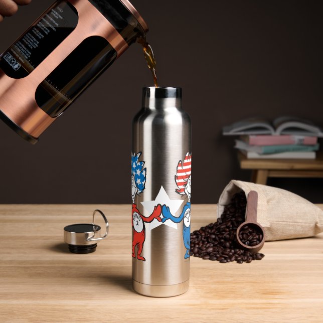 Dr. Seuss | Thing One Thing Two Patriotic Graphic Water Bottle (Coffee)