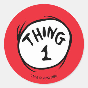 Dr. Seuss   Thing One Thing Two - Thing One Classic Round Sticker