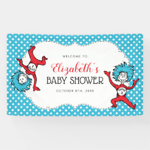 Dr. Seuss Thing One Thing Two   Twins Baby Shower Banner