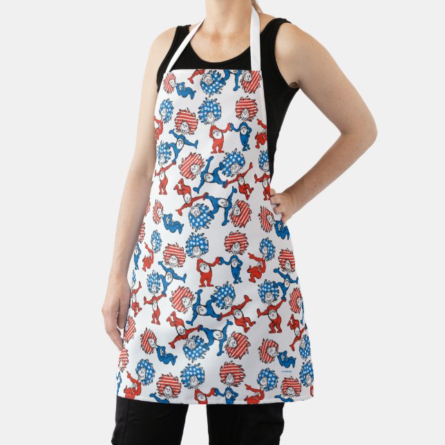 Dr. Seuss | Thing One Thing Two US Flag Pattern Apron (Insitu)