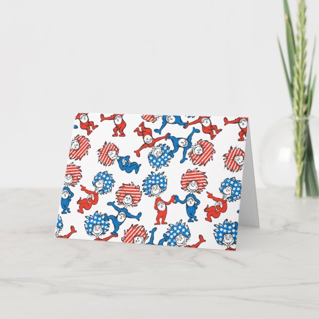 Dr. Seuss | Thing One Thing Two US Flag Pattern Card (Front)