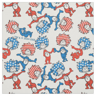 Dr. Seuss   Thing One Thing Two US Flag Pattern Fabric