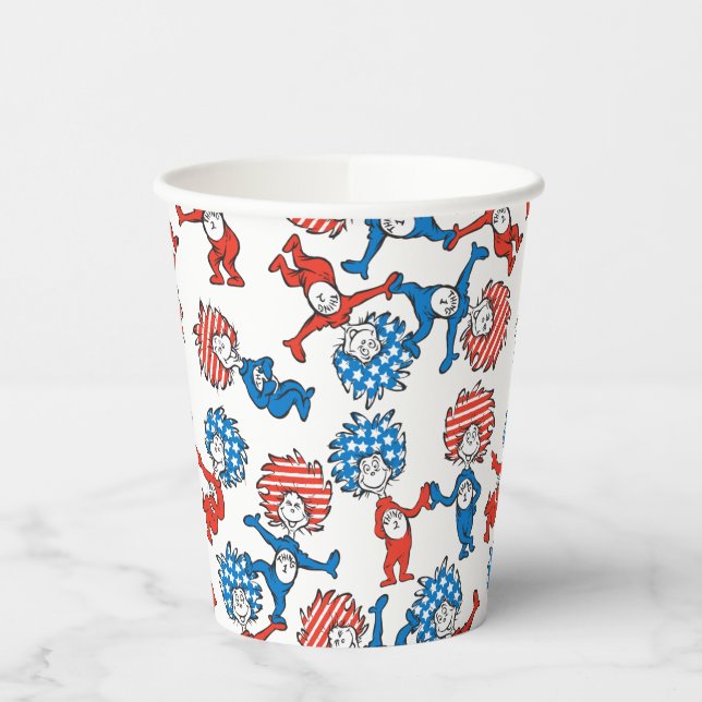 Dr. Seuss | Thing One Thing Two US Flag Pattern Paper Cups (Left)