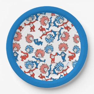 Dr. Seuss   Thing One Thing Two US Flag Pattern Paper Plate
