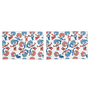 Dr. Seuss Thing One Thing Two US Flag Pattern Pillowcase